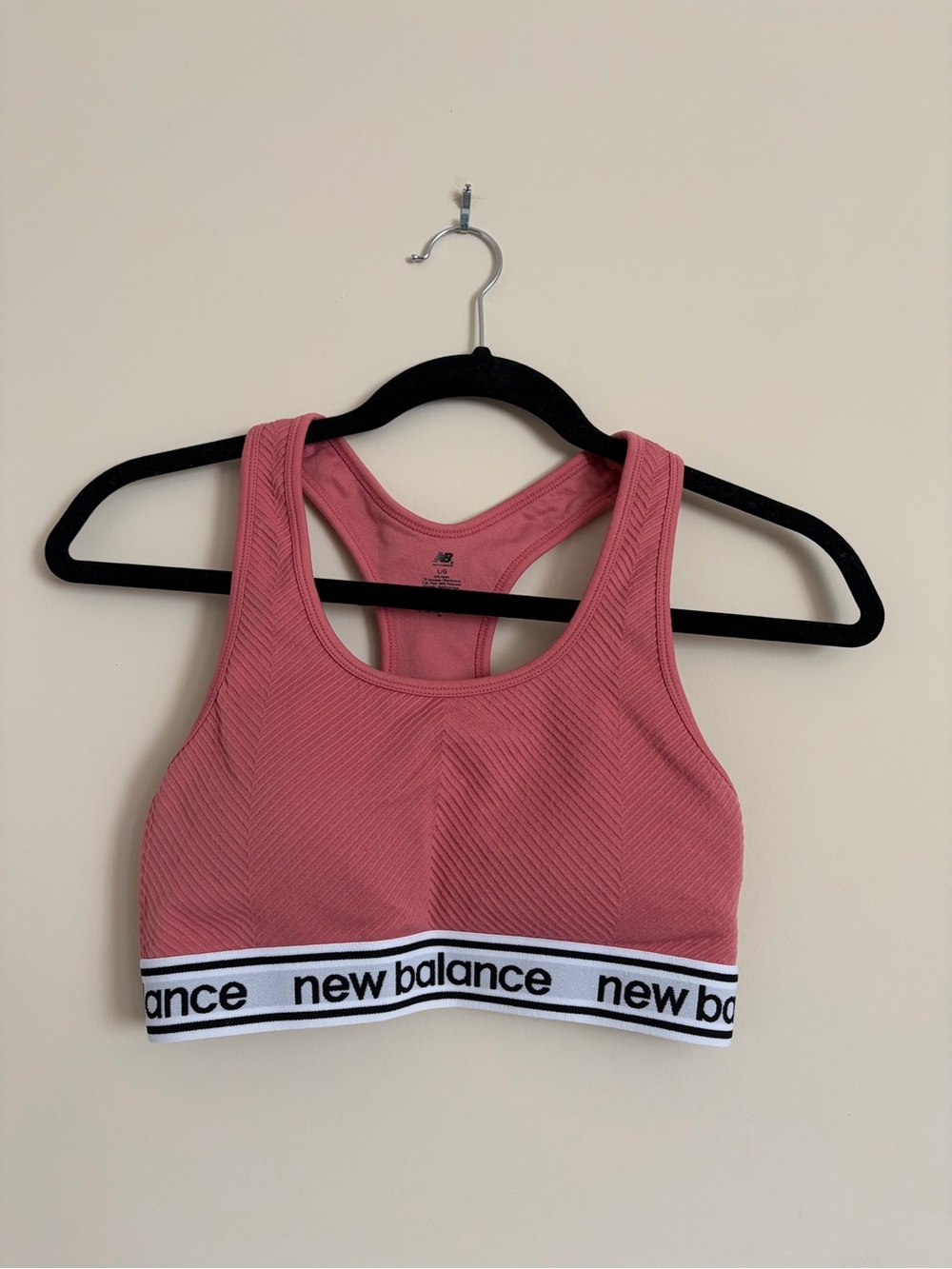New Balance Pink Racerback Sports Bra, size M